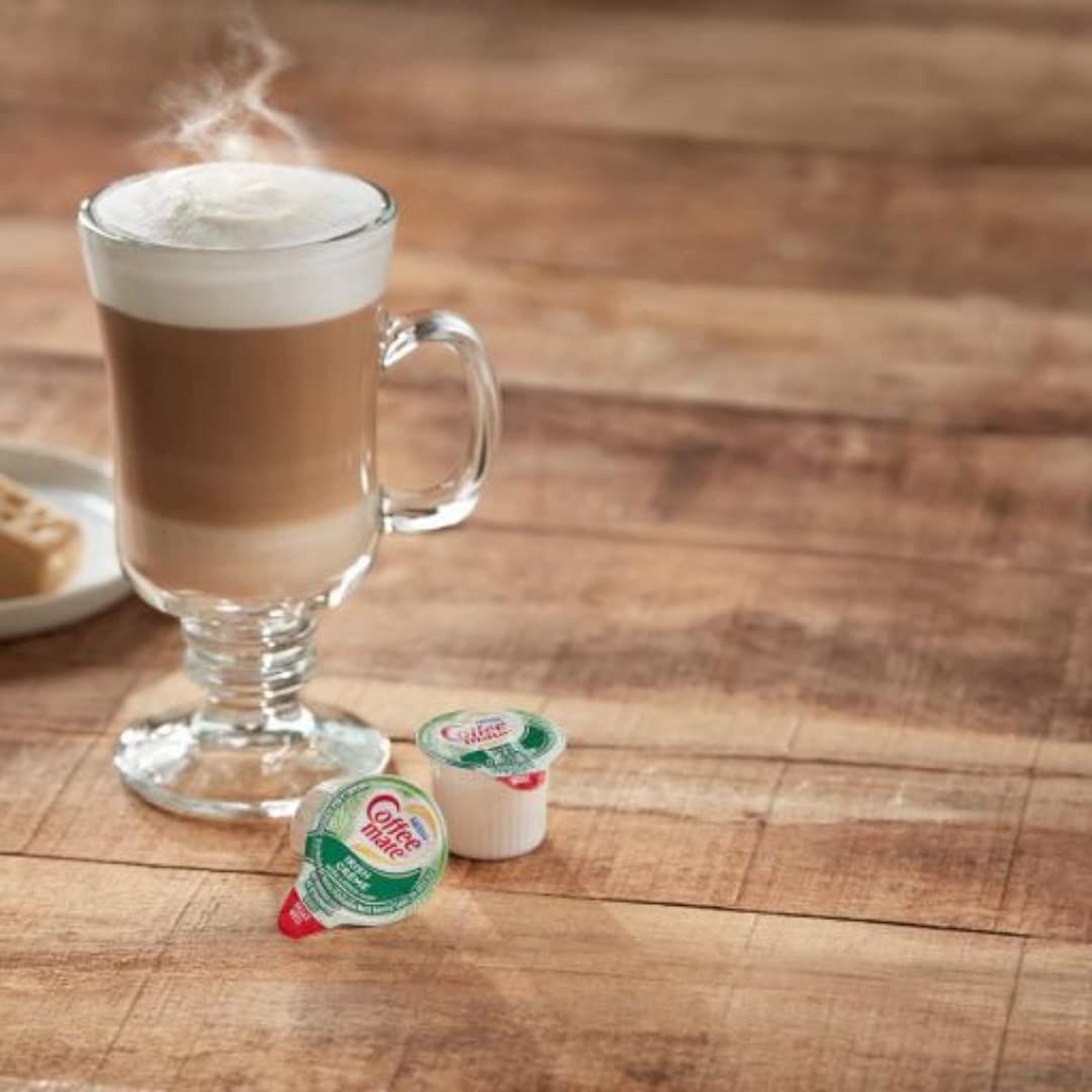 Coffee Mate Liquid Creamer Singles Variety Pack, 108 ct, 4 Flavors x 27 Each, Original, French Vanilla, Italian Sweet Creme and Irish Creme + BestBonus4U Coffee Stirrer Spoon