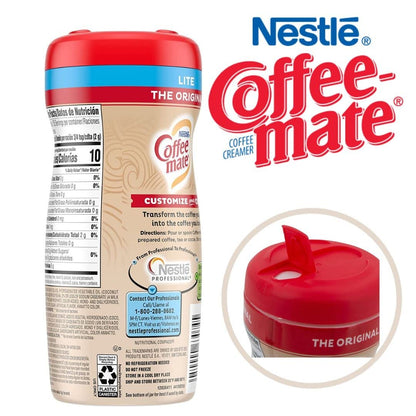 Nestle Coffee mate Coffee Creamer, The Original Lite, Non Dairy Powder Creamer, 11 Ounces (Pack of 06) + BestBonus4U Coffee Stirrer Spoon